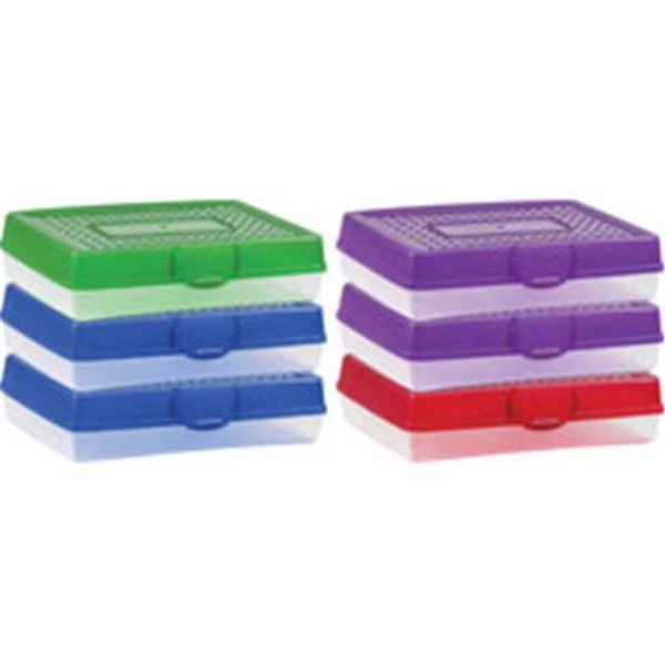 Storex Industries STX61645U06C Snap Lid Large Pencil Box - Assorted Bright, Storex Industries, Mfr#: STX61645U06C